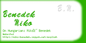 benedek miko business card